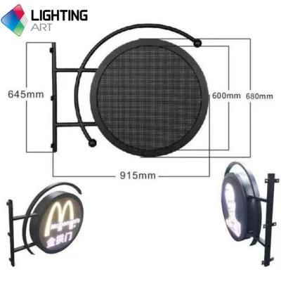 Outdoor P4.6 LED Round Shape Display Shop Logo Advertising Signage LED Circle Screen