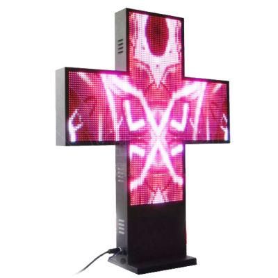 P10 Double-Side Full Color Programmable LED Sign Pharmacy Cross