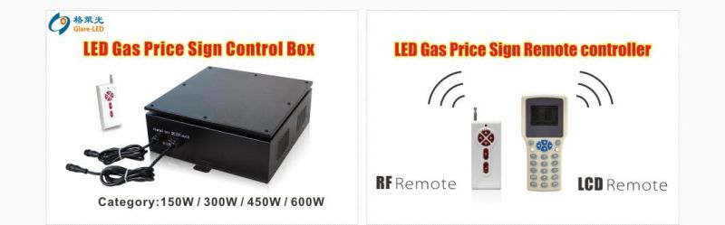 Digital Petrol Price Changer LED Gas Price Sign with Lighting Box "Regular/ Diesel/Unlead" on Top