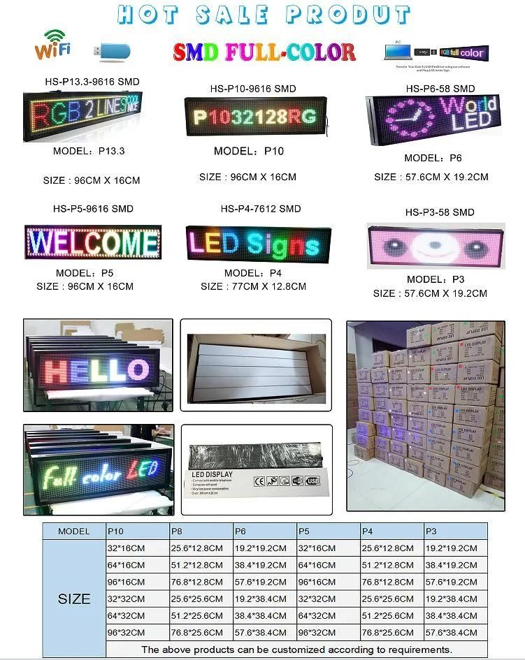 Outdoor Monochrome LED Advertising Signs Support Temperature Time Scrolling Display Segment Character Patterns