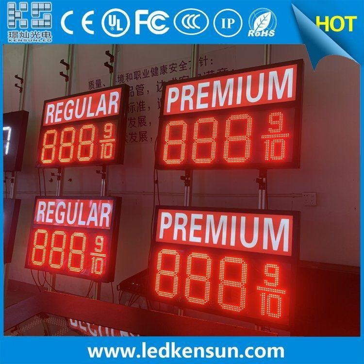 Diesel LED Gas Price Display Screen 12inch 8.88 9/10 LED Digit Sign for Gas Station