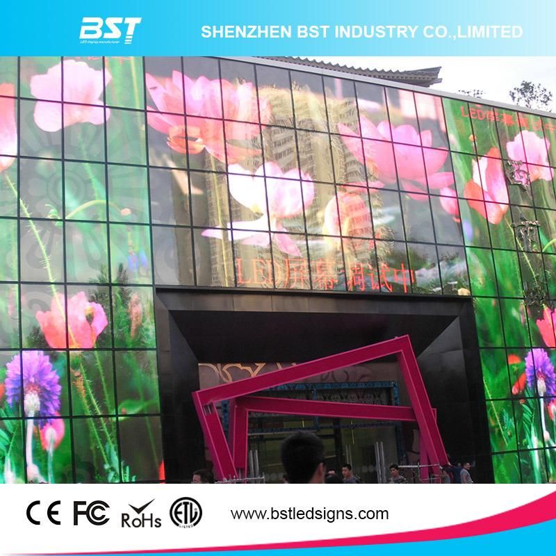 Ultral Lightweight P20mm High Transparent Outdoor Advertising LED Mesh Display with 7000nits