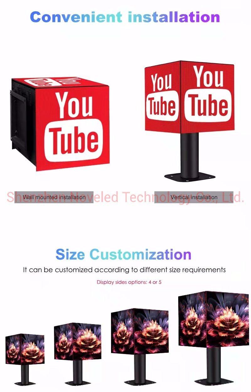 Outdoor Indoor Creative Magic Cube Cuboid Square LED Display Screen Panel for Retail Store Shop Logo LCD Advertising