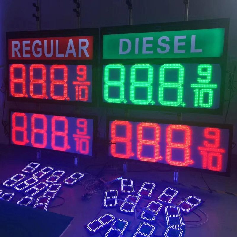 888 9/10 USA Wireless Control Single Red LED Gas Station Display