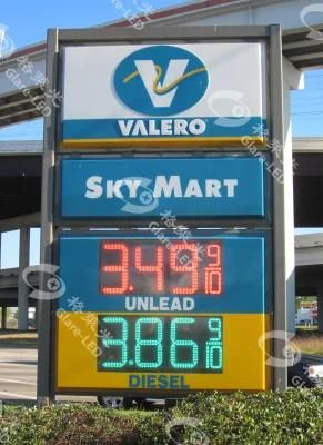 Gas LED Petrol Price Display Standing Pylon Advertising Sign Board
