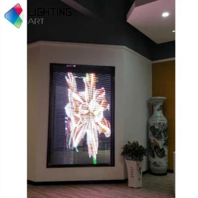 P3.91 Shop Windows Transparent Glass LED Display Screen 500*1000 Transparent LED Cabinet