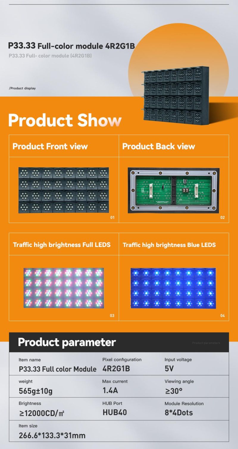 P33.33 Vms Traffic En12966 LED Display Module