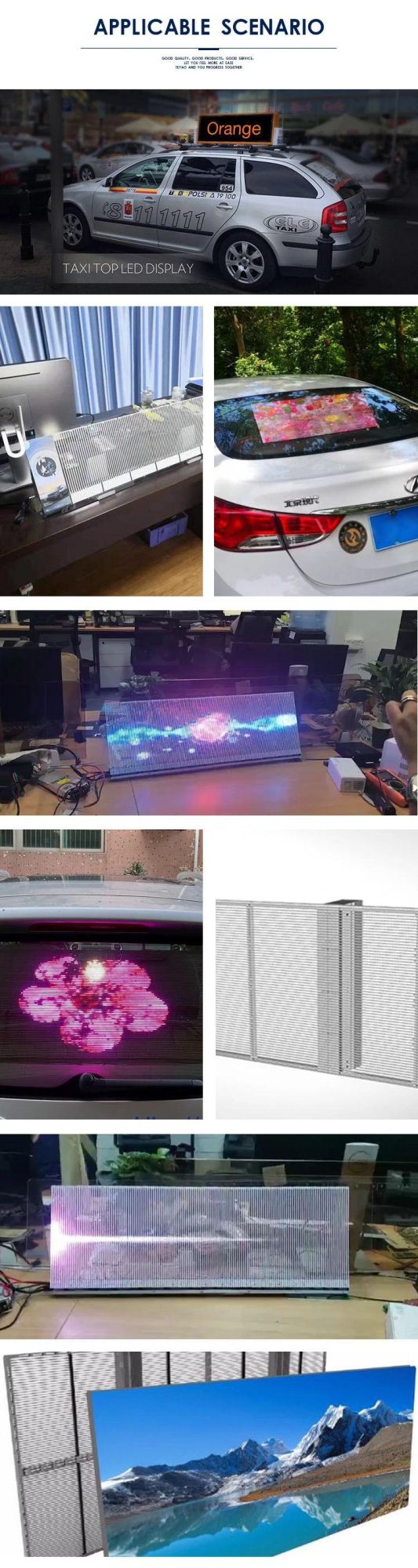 Message Display Transparent Screen LED Car Rear Window Advertisement Screen