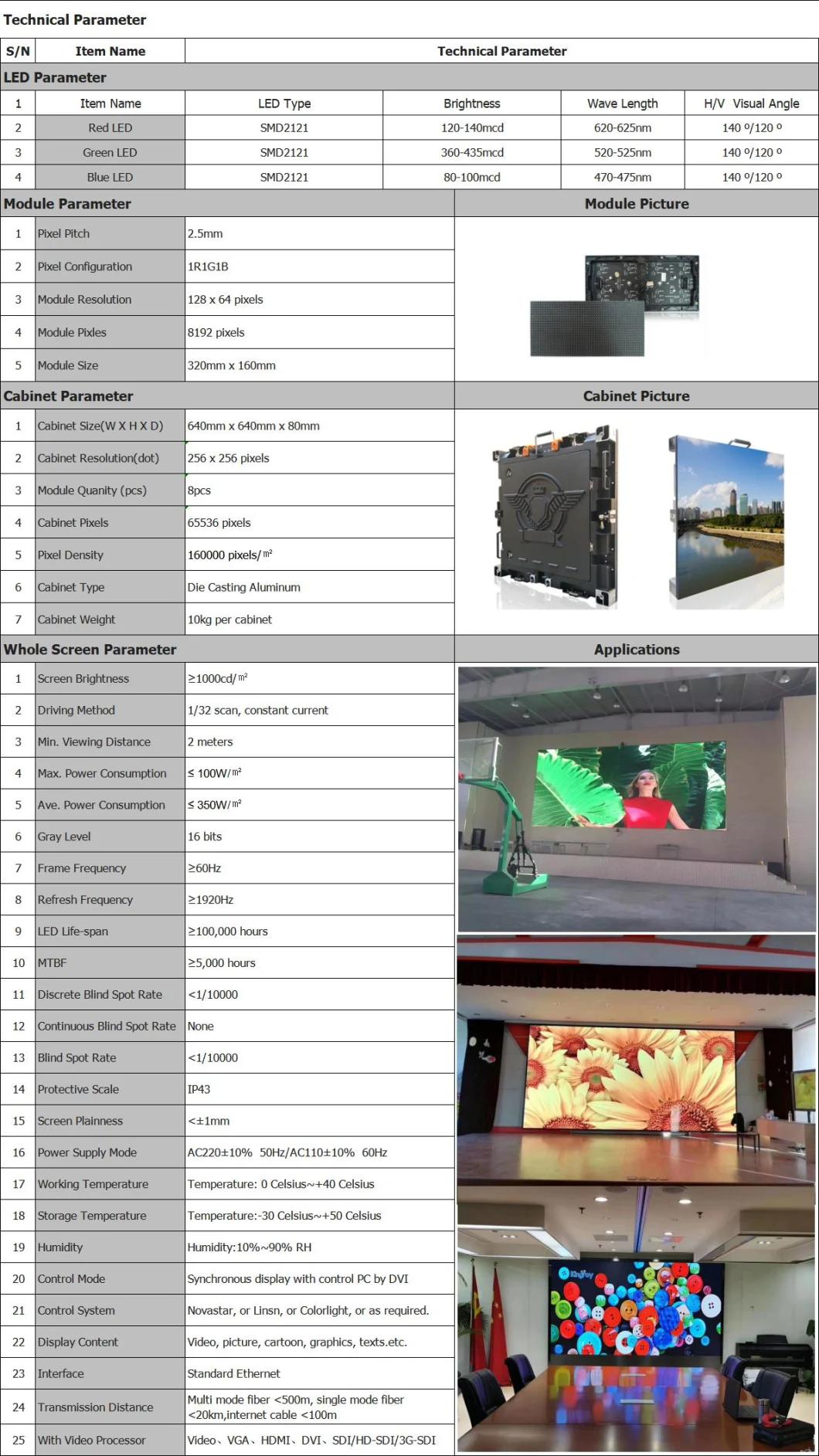 2.0mm Wireless Digital LED Video Wall Panel High Efficiency Display Screen Factory