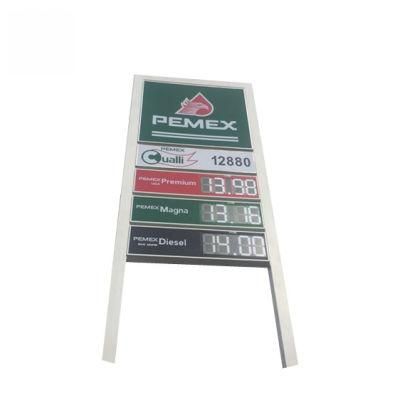 Super Bright LED Gas Price Display Sign Digital 16 Inches Single Red Gas Station Outdoor Electronic Fuel Price Oil Price Gas Price LED Sign