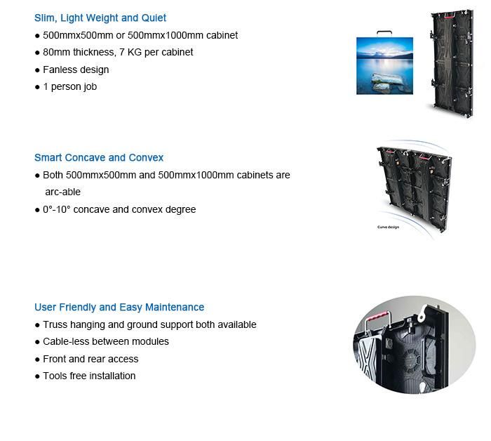 Curved P3.91 Outdoor Rental LED Display with Nationstar LEDs