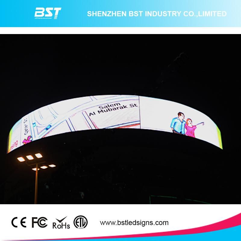 IP65 Waterproof P6 SMD2727 Full Color Outdoor Curved Advertising LED Display