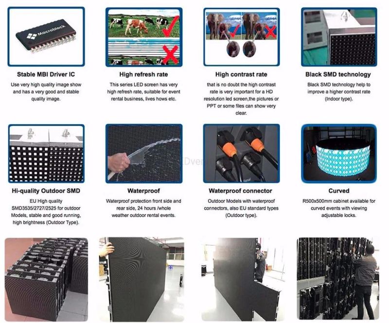 Indoor P4.8 Digital Display Panel Rental LED Video Wall