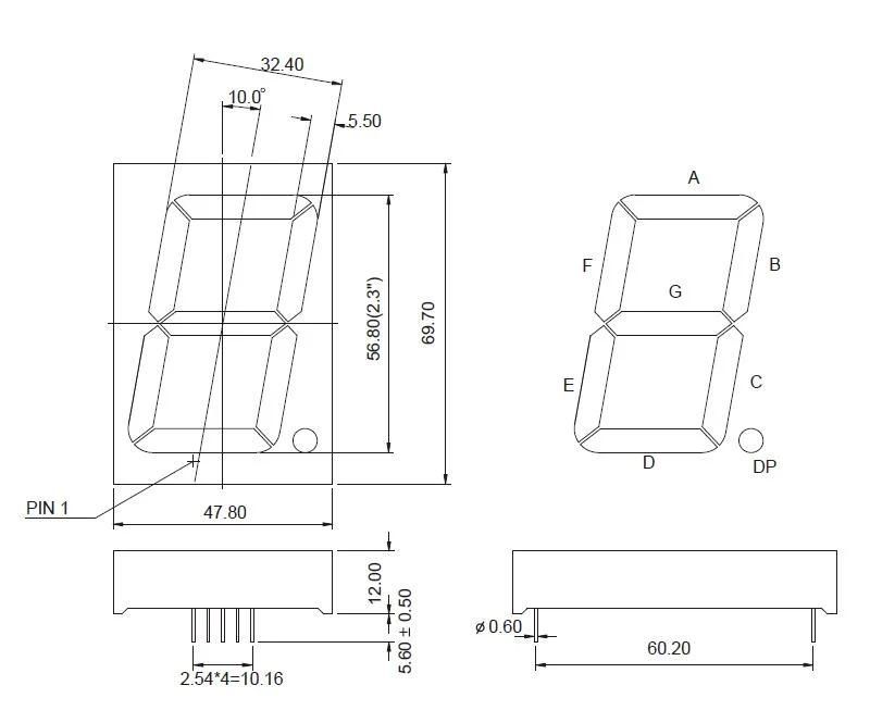 2.3 Inch Dual Color 7 Segment LED Display with RoHS From Expert Manufacturer