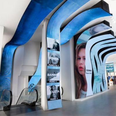 Indoor P1.875 P2 P2.5 P3 Flexible Soft LED Display Screen Dicolor Huge Pillar 3D Curved Advertising Signage Indoor LED Screen Display