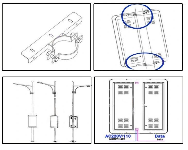 P10 Outdoor Street Lighting Pole Vertical Digital Signage Signs LED Advertising Screen