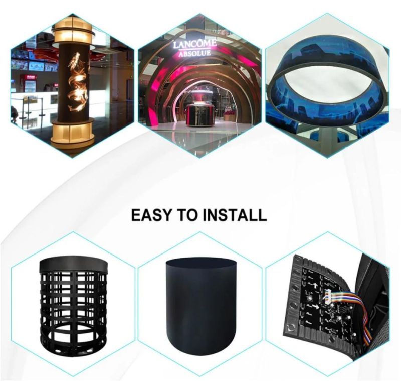 P4 Flexible LED Display Screen P4 Flexible LED Module Indoor Cylindrical LED Screen