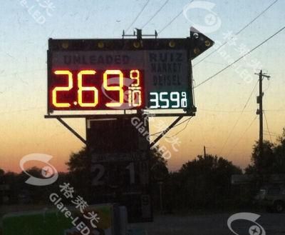 60inch Outdoor Remote Control 7 Segment Digital Gas Price Digital Number Sign Board LED Display Panel