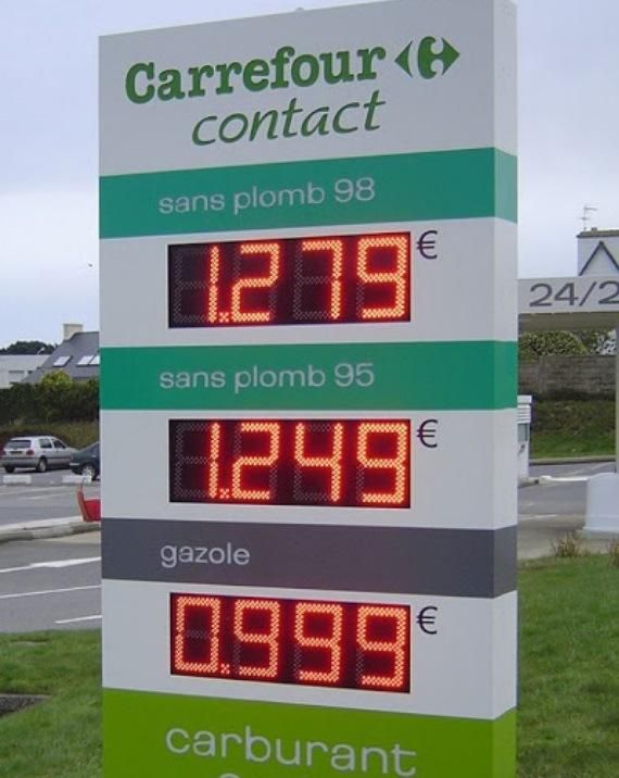 High Brightness Waterproof 12′′/15′′/18′′/22′′ Petrol Price LED Gas Sign for Outdoor Use