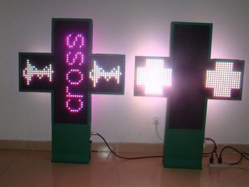 Double Side P10 SMD Full Color LED Display Pharmacy Cross LED Sign