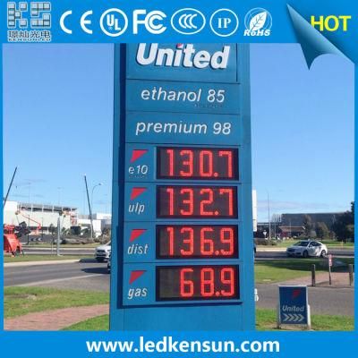 Super Bright LED Gas Price Display Sign Digital 12 Inches Single Red Gas Station Outdoor Electronic Fuel Price Oil Price Gas Price LED Sign