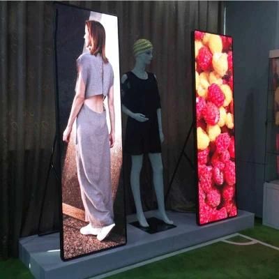 P2mm Mirror Digital Indoor HD Screen Floor Standing LED Poster Display