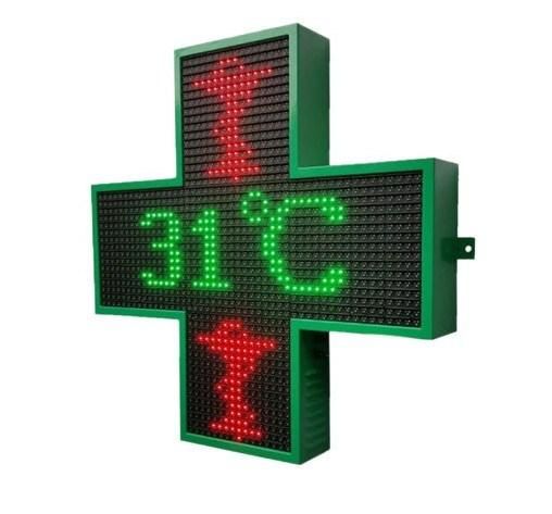 P10 DIP346 RGB Full Color Double Side LED Pharmacy Cross Display