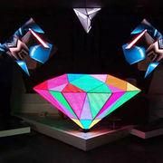 Indoor Full Color DJ Booth Sign Diamond Shape LED Display P4 Pixel Pitch