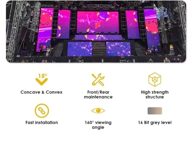 Indoor P2.604 Rental LED Display Total Hard Connect Screen Stage Background Front and Rear Maintenance Video Wall