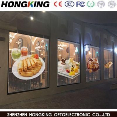 P3.91 Glass LED Wall Transparent LED Screen for Indoor Shop Window / Wall Background