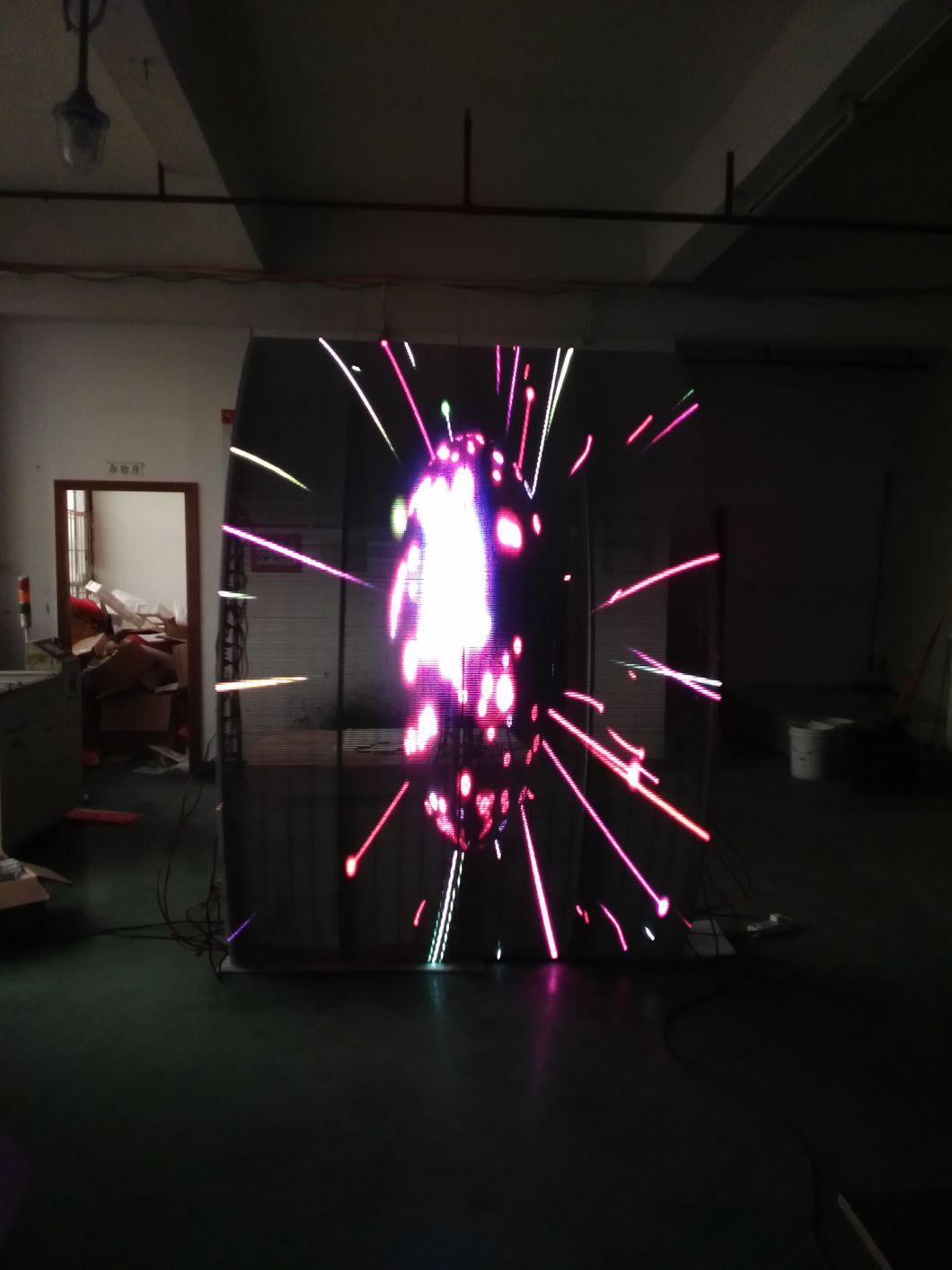 P3.9-7.8mm Transparent Curtain LED Display Indoor High Brightness