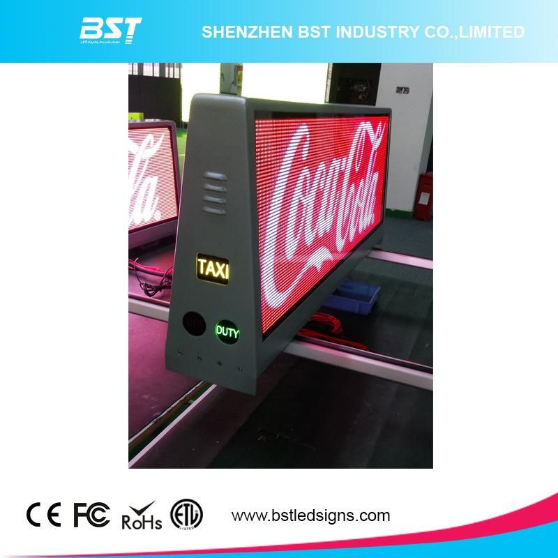 High Brightness Full Color 3G/4G/WiFi Taxi Top LED Display for Advertising Display