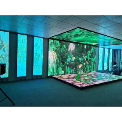 Interactive LED Dance Floor Panels Stage Rental Display P2.9/P3.91/P4.81/P5.2/P6.25 Indoor Outdoor LED Floor Tile Screen