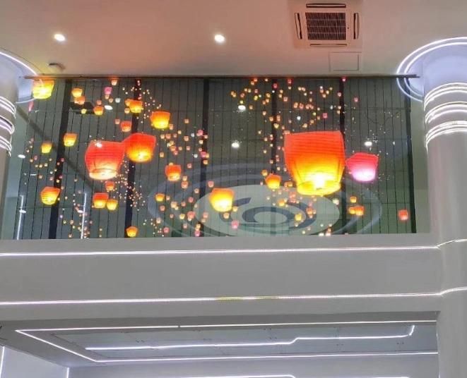 High Brightness 4500nit P3.91 Indoor Shop Window Transparent LED Display