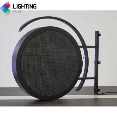 Double Sided Outdoor Circle Sign Store Logo Display P4.68 Round Screen LED Display