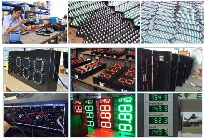 Waterproof Green Colour Price Sign Forgasstation Ledgasprice Display /Board/Screen