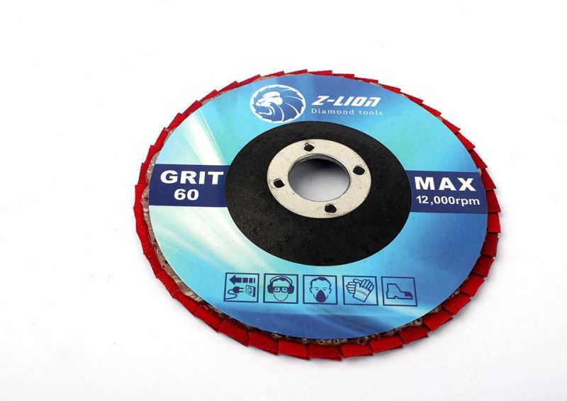 Z-Lion Diamond Electroplated Flap Sanding Disc for Stone Concrete Glass Grinding