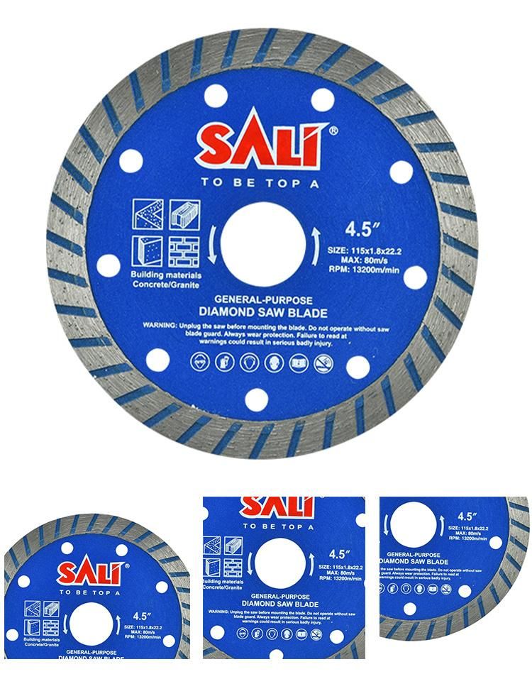 Sali 5inch 125*1.8*22.2mm High Quality Turble Diamond Saw Blade