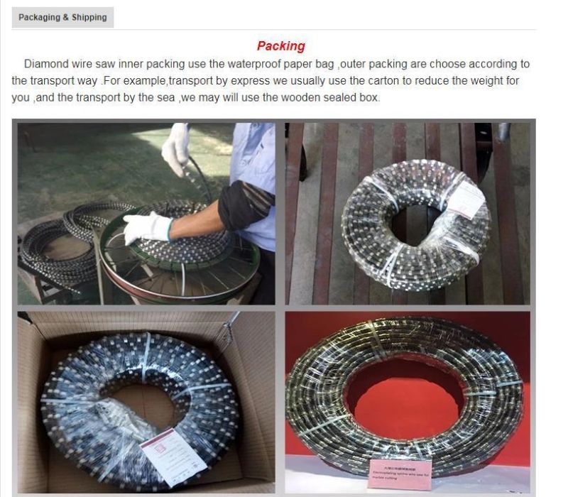 China Manufacturer Diamond Wire Rope Saw for Stone Marble