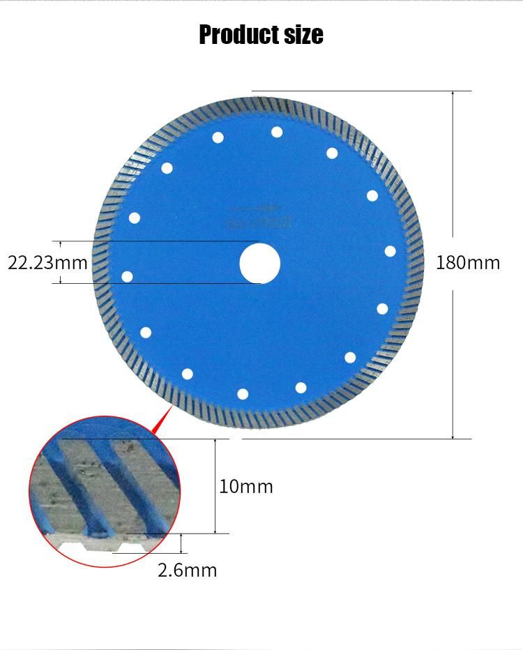 Turbo Super Thin 4.13 Inch Diamond Cutting Disc Saw Blade for Ceramic Tile Granite Porcelain