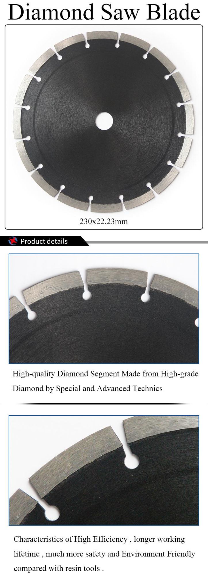 Diamond Cutting Saw Blade with Silent Arix Segments for Granite