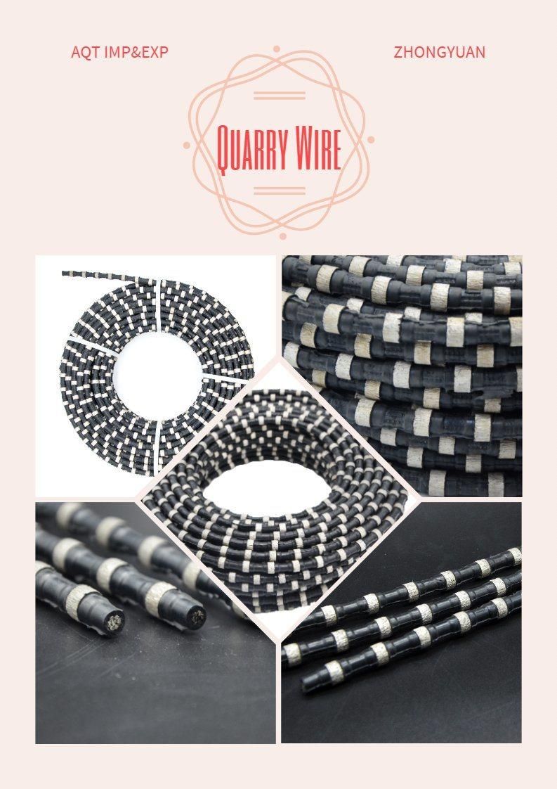 Zhongyuan Series Rubber Diamond Rope for Quarrying Granite