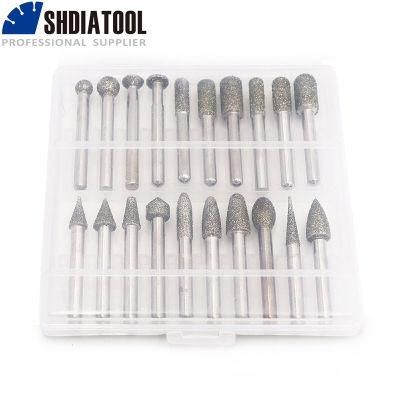Electroplated Diamond Grinding Bits / Grinding Heads/Carving Bits/Grinding Burrs in a Plastics Container