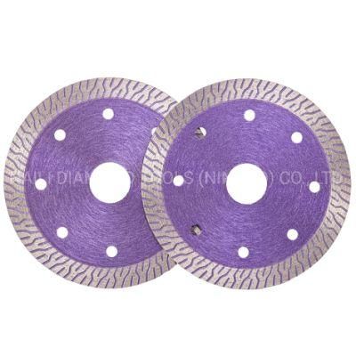 Qifeng Manufacturer Power Tools Leaf Pattern 105mm 110mm 115mm Diamond Ceramics Cutting Dry/Wet Turbo Saw Blade