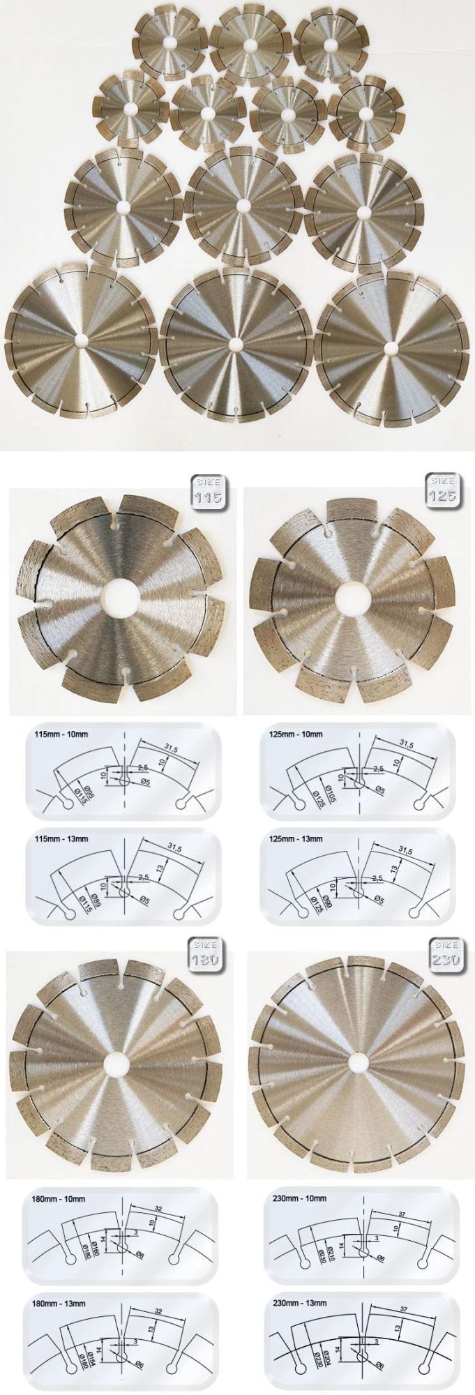 Hot Press 350mm Segmented Turbo Diamond Saw Blades Granite Stone Concrete Cutting Diamond Saw Blade