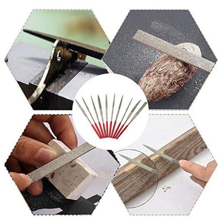 Metal Grinding Tools Electroplated Sharpening Flat Diamond Needle Files for Wood Stone Metal