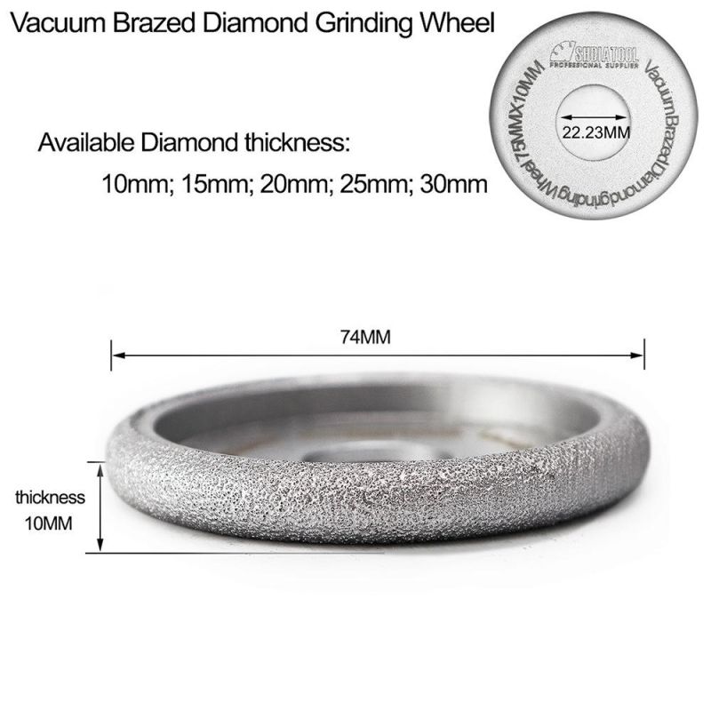 Shdiatool 10mm Vacuum Brazed Diamond Convex Grinding Wheel for Stone, Artificial Stone Ceremics Concrete