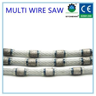 Multi Diamond Wire Saw Cutting Granite Quartz Blocks