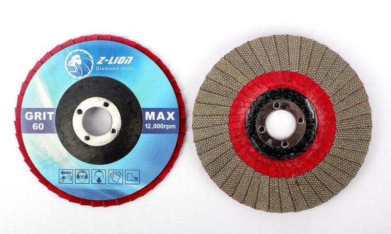 4" Zlion Quality Diamond Flapper Wheel for Ceramics Stainless Steel Grinding