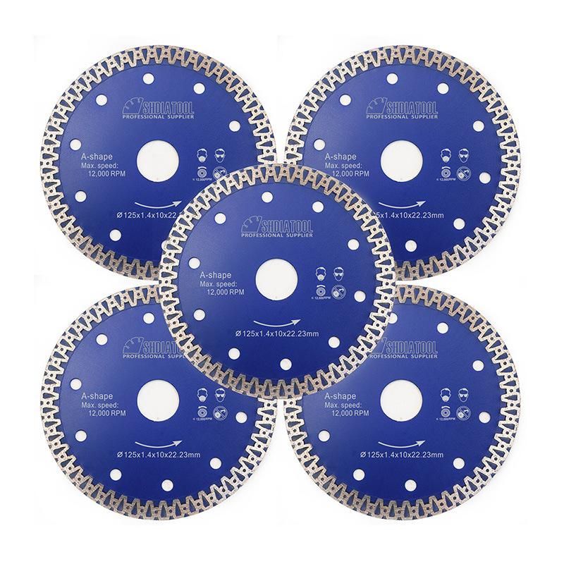 Shdiatool Diamond Cutting Disc a-Shaped Blue Saw Blade High Quality Steel Body for Marble